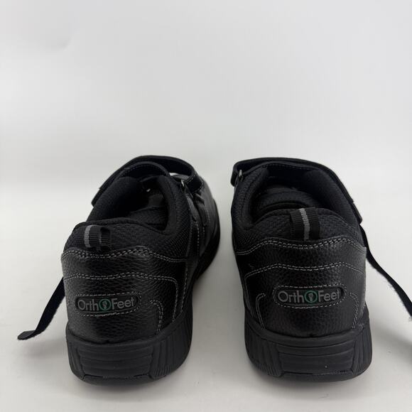 Orthofeet Alamo Shoes Mens Size 10.5 Black Leather Orthopedic Comfort Sneakers main image 2